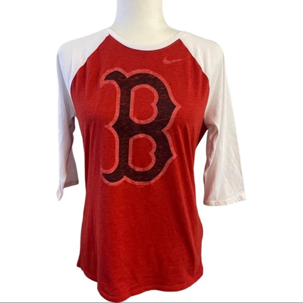 Authentic Boston Red Sox Short Sleeved Athletic Cut The NIKE TEE Red Whi
